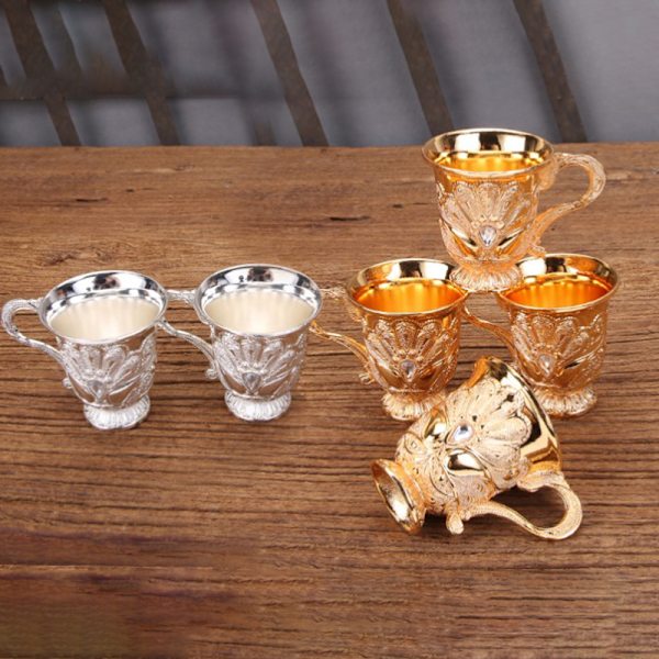 30ML Retro Creative Small Beverage Wine Cup Gold European Style Multicolor A2