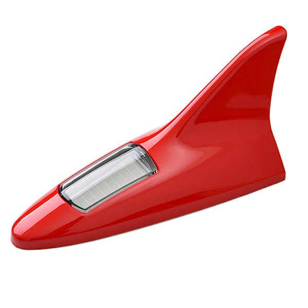 Universal LED Light Car Shark Fin Antenne med Solenergi Aut Red Onesize