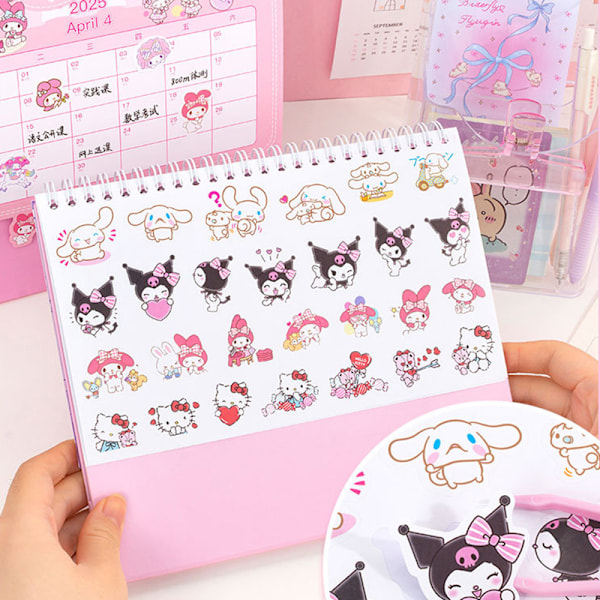 e Anime Kuromi Cinnamoroll Melodi Kalender Kawaii Skrivebords Dekoration A1