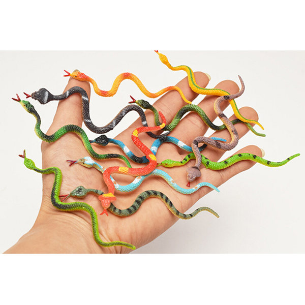 12 kpl korkea simulaatiolelu muovinen käärmemalli Funny Snake Kids Multicolor 12 pcs