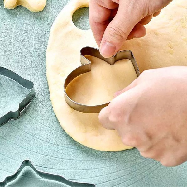 5 stk DIY Christmas Series Cookie ter Form Rustfritt stål Bisc D onesize