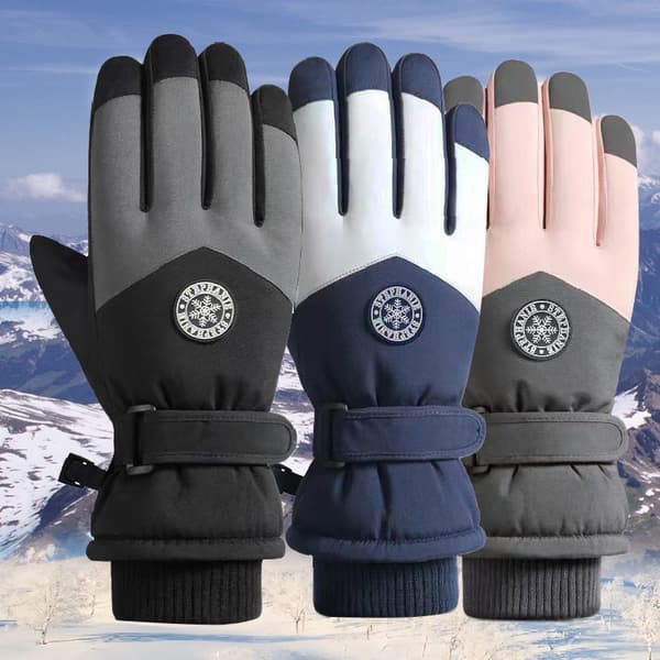 Skihandsker Vinterhandsker Til Kvinder Mænd Snowboard Vanter Touch Pink Gray