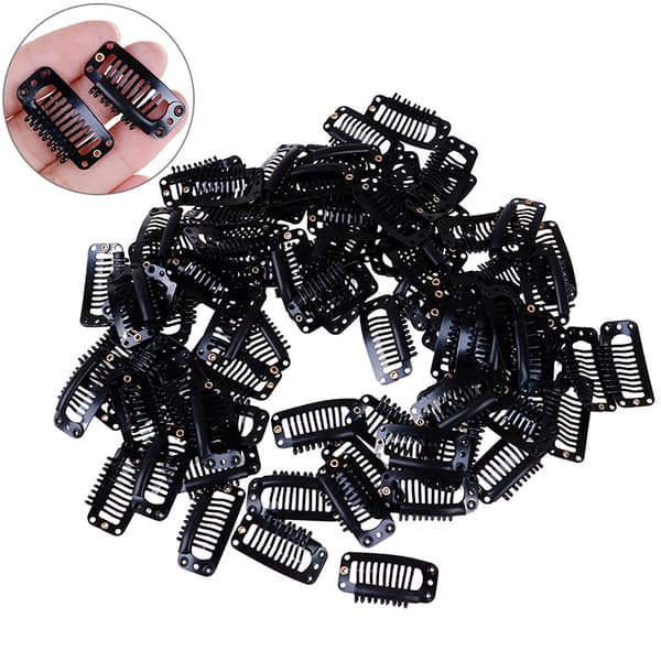 10/100 Toupé-perukklämmor snäppklämmor med gummibaksida hårförlängning 10Pcs
