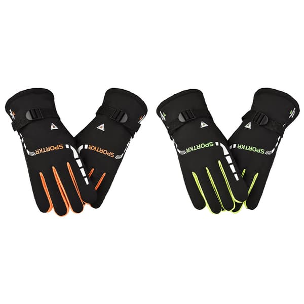 Motorcykelhandsker Full Finger Handsker Absorption Antislip Ridin Orange one size