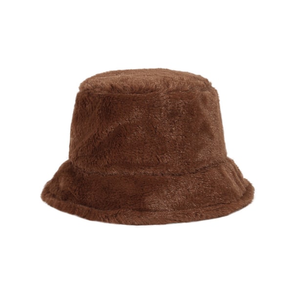 2023 Faux Fur Fluffy Bucket Hats Kvinde Mænd Efterår Udendørs Varm A4 one size