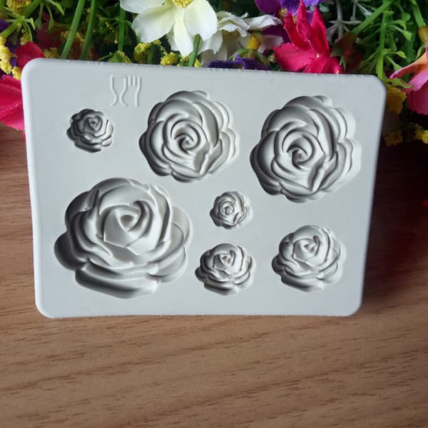 3D Rose Flower Silikon Fondant Mould Kaka Dekor Suga A onesize
