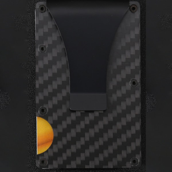 Miesten Slim Carbon Fiber -luottokorttikotelo RFID-estometalli Wa Black