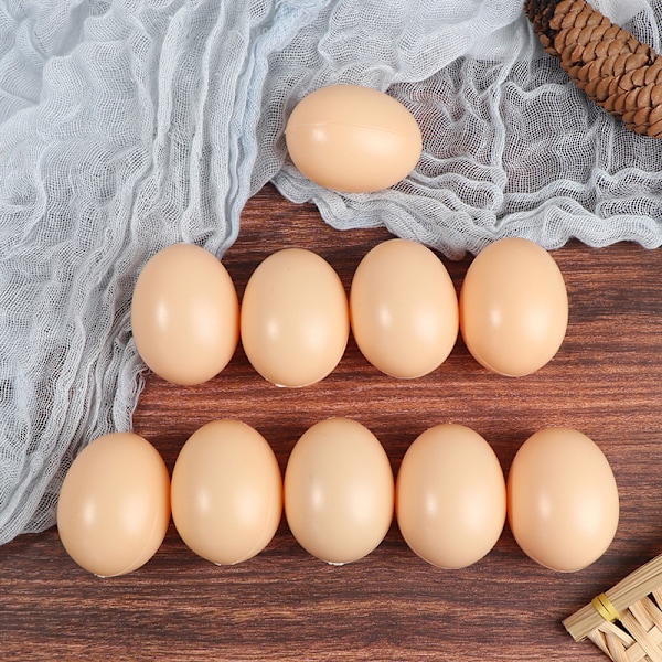 10 st Plastsimuleringsägg Påskägg Barn DIY-målning dec Yellow one size