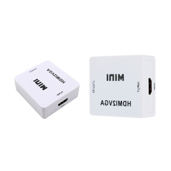 VGA til HDMI Full HD Video 1080P Converter Box Adapter Til PC La White
