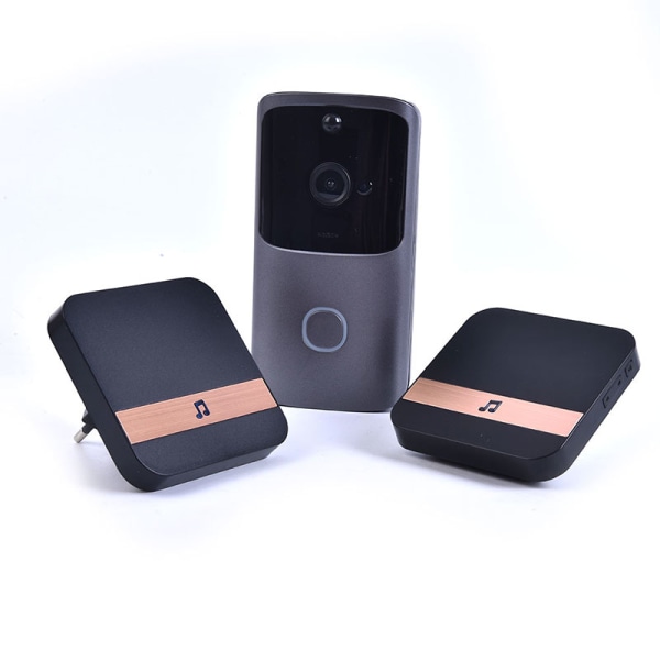 Langaton WiFi Video Doorbell Smart Door Intercom Security 720P Black EU