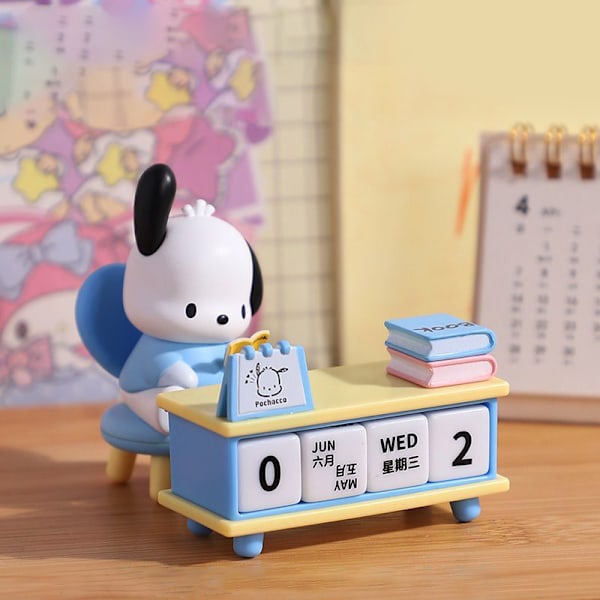 Sanrio Kuromi Pochacco Skrivbords kalender Serie Ornament e Tableto Blue