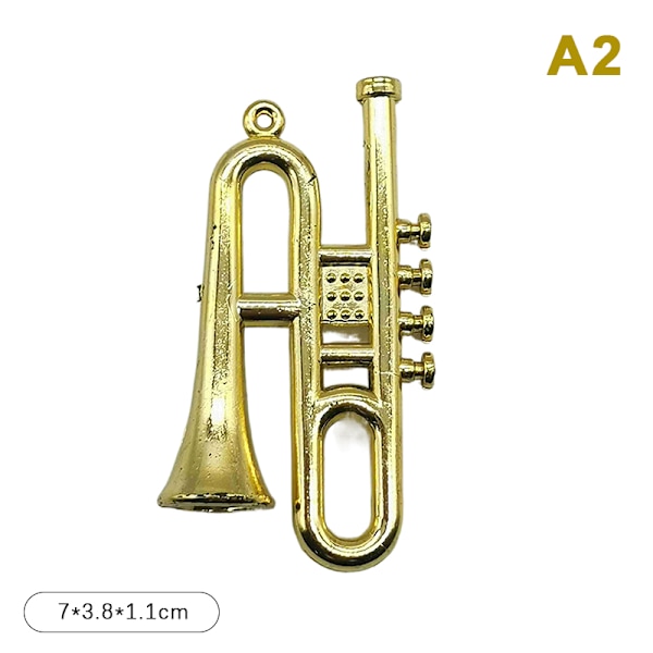 Nukkekodin miniatyyri galvanoitu kultainen musiikki-instrumentti DIY S A2 onesize