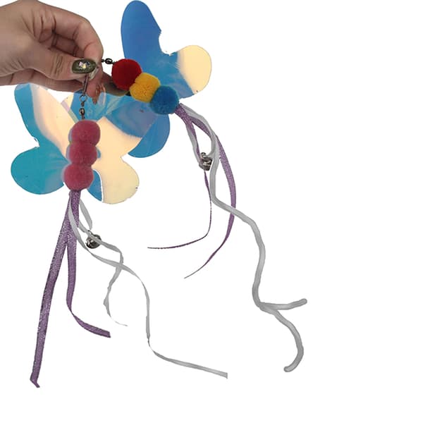Cat Teaser Wand Refill Funny Butterfly Kitten Teaser Stick Repl Multicolor A3