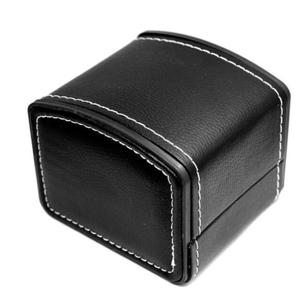 Bærbar klokkeboks PU-skinnurkasse Organizer Oppbevaringsholder Black one size