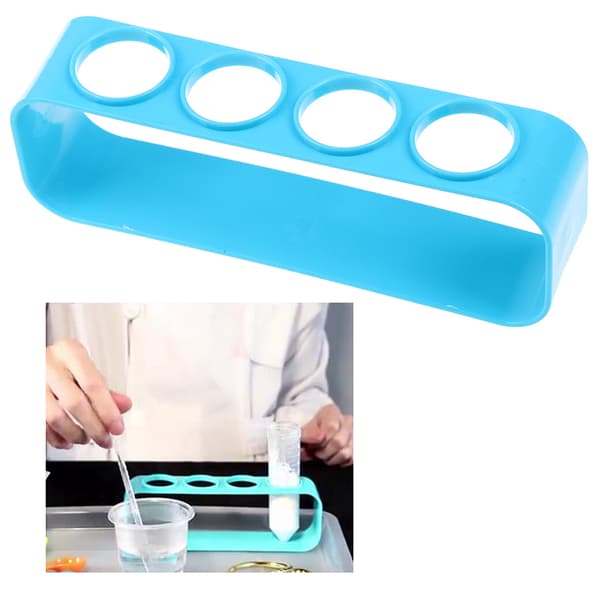Provrörsställ i plast 4 hål hållare stöd lab provrör sta Blue one size