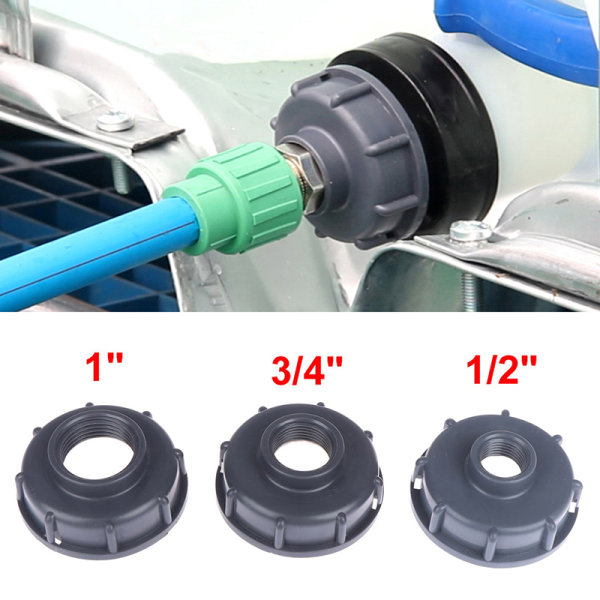 IBC-tankkopplingar S60X6 Cap lock till 1/2" 3/4" 1" Ada Black 3/4 inch