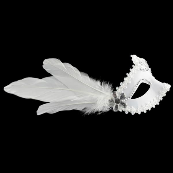 Fjerperlemaske Halloween Fest Maskerade Hvid Sort Øje M Black