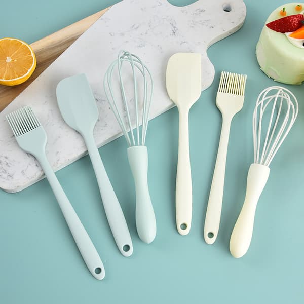 3 stk. bakesett silikon varmebestandig kremspatel eggvisp White