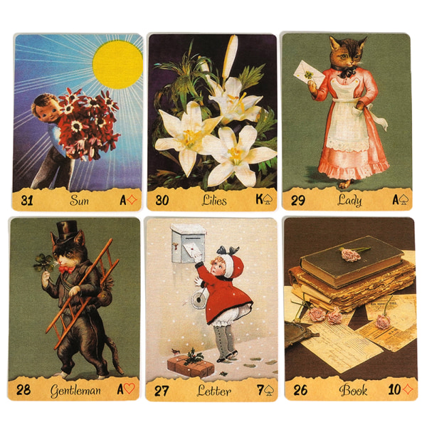 Bedstemors postkort Lenormand Oracle Card Tarot Divination Deck Multicolor one size