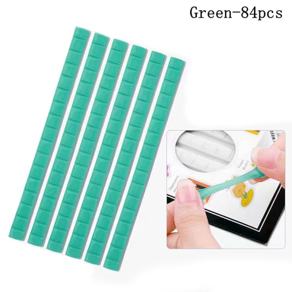 Neglestativ klebrig selvklebende Ikke-giftig Plasticine Clay Fix Lim N Green 84PCS