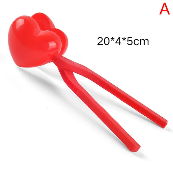 Hjerteformet Snowball Maker Clip Vinter Sand Ball Mold Plast A