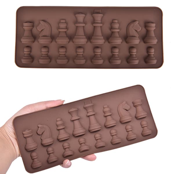 1 STK New Chess Silikon Sjokoladeformer DIY Kake Decorating Kitc Brown one size