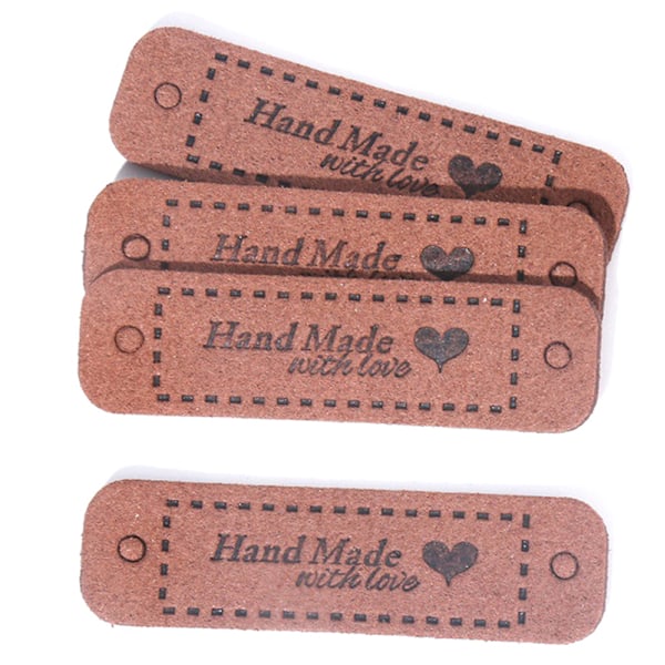 20 st Etiketter Handgjorda Med Kärlek Klädetiketter DIY Hantverk S Brown