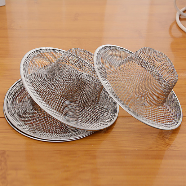 2st rostfritt stål badrumsavloppsfilter duschhårfångare Silver 5CM