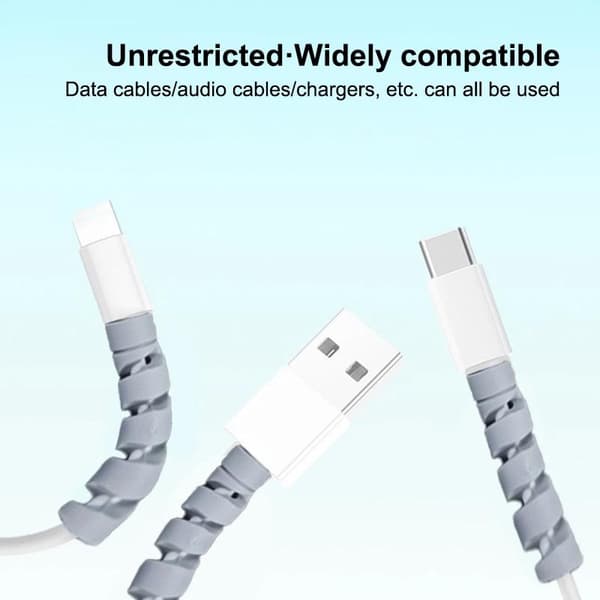 20 STK Silikone Spiral Kabelopruller Kabelbeskytter Cover USB Ledning P A2