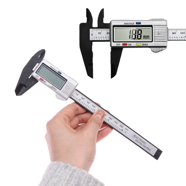 150 mm elektroninen digitaalinen jarrusatula, hiilikuituinen kellotaulu Vernier Cali onesize