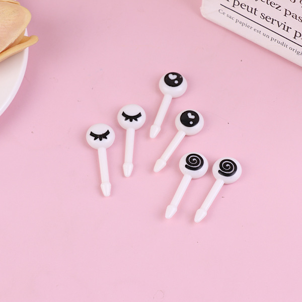 10 kpl/ set Mini e Cartoon Eyes Kawaii Lunch Bento Box Fruit Pi onesize