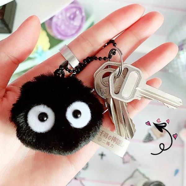 e My Neighbor Totoro nøkkelring Spirited Away Bag Charms Purse Ac Black