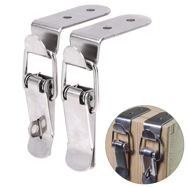 90 grader Duck-mouth Spänne Krok Lås Fjäder Drag Toggle Spärr Silver A