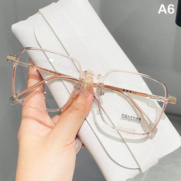 Anti Blue Light Briller Damer Mænd Big Frame Transparent Eyeglas A1 one size