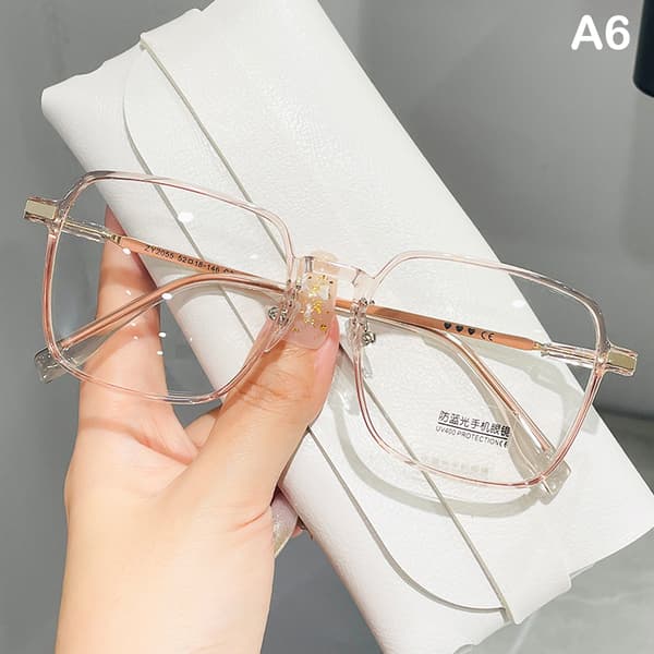 Anti Blue Light Briller Kvinner Menn Stor Frame Transparent Eyeglass A5 one size