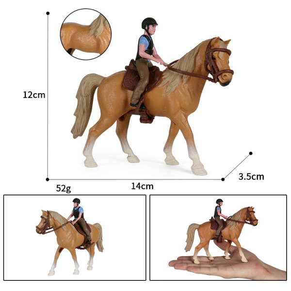 Simulering Djur Hästkapplöpning Modeller Action Toy Figurer Solid Yellow one size