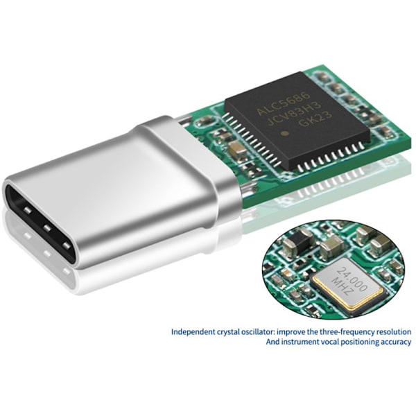 ALC5686 Chip Type-C Digital o Kuulokeliitin DAC-dekoodausliitäntä Silver onesize