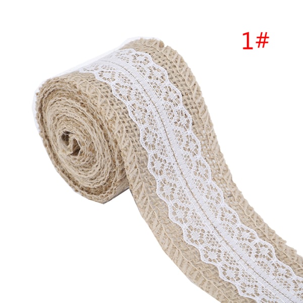 5 stk 2Meter/Rul Jute Jute Hessian Blondebånd Hvid Blonde Tri White 5pcs