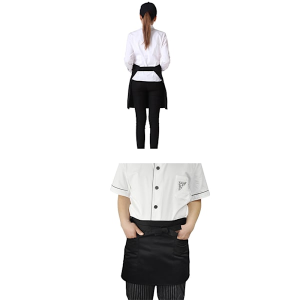 Svart Byst Servitör Kort Förkläde Kök Restaurang Flirty With Po Black one size