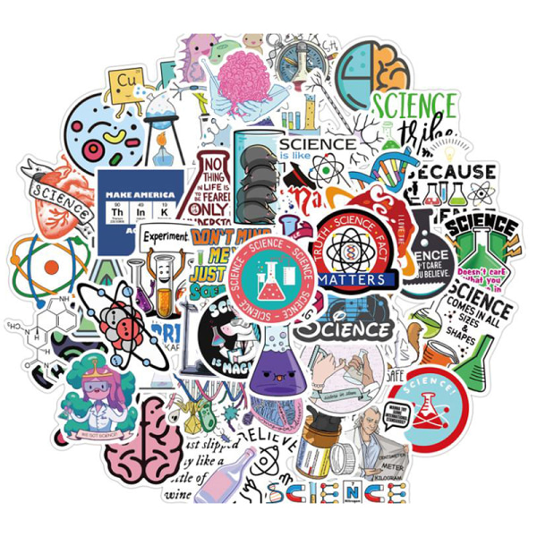 50 st Science Chemistry Laboratory Stickers för bärbar dator Sk One Size