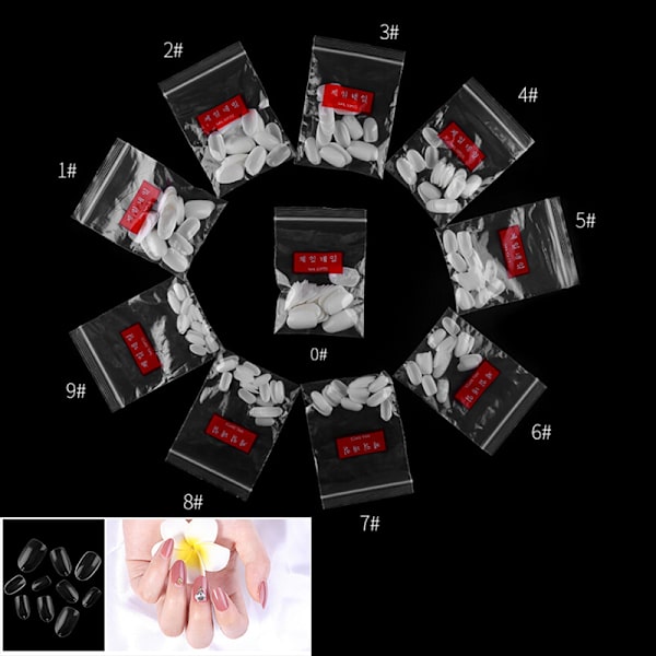500 stk Short Ellipse Full Cover False Nail Tips Akryl Gel Ma Transparent 500Pcs