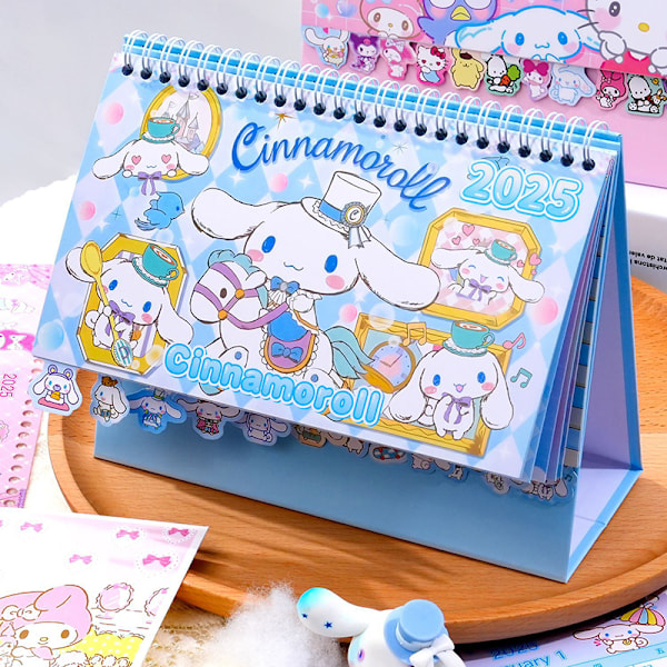 e Anime Kuromi Cinnamoroll Melodi Kalender Kawaii Skrivebords Dekoration A2