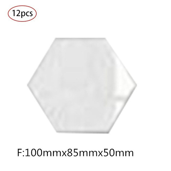 12 kpl kuusikulmainen kehys Stereoskooppinen peili seinätarra Decorati Silver 100*85*50mm