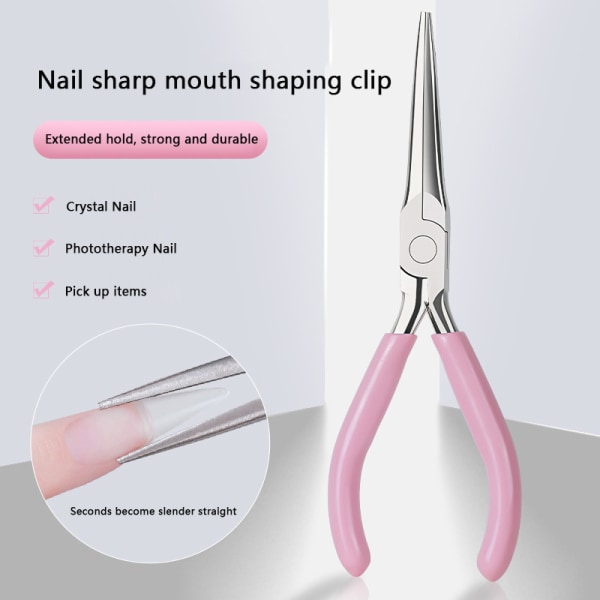 Remover Nail Shaping Clip Crystal Nail Erikoismuotoiset pinsetit Pink onesize