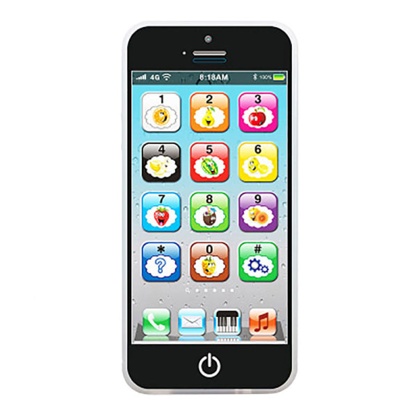 Baby Smart Touch mobiltelefon legetøj med LED pædagogisk legetøj Gi Black