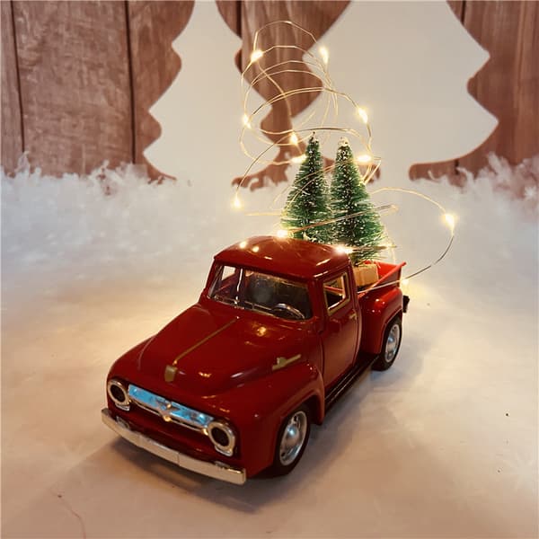 Juldekorationer Pickup Legering Billeksak Hög imiterad bil Min Red One Size
