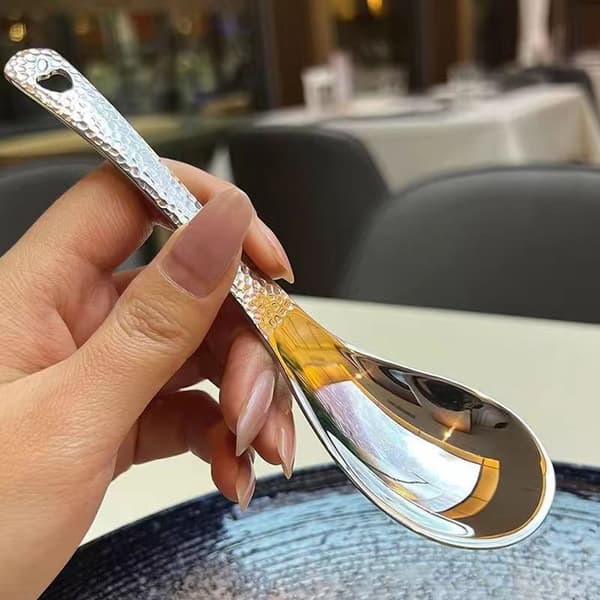 Suppeske i rustfrit stål, dyb, stor kapacitet, sølv M 1PCS