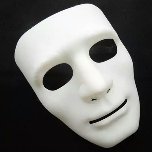 Full Face Unisex Street Dance Opera Festmaske Cosplay Sort Wh Black ONESIZE