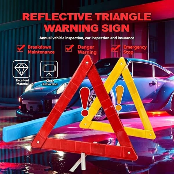 1/2 kpl hätävaroituskolmiot autoon Red