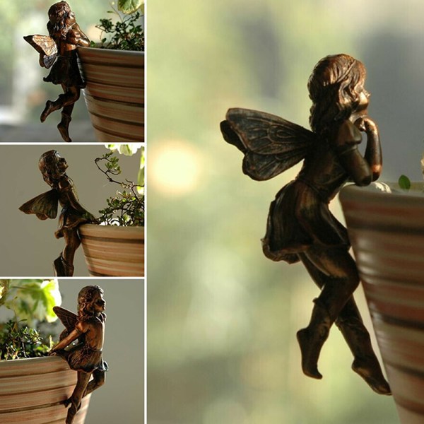Mini flicka hängande kopp harts dekoration fairy kombination blomma A A